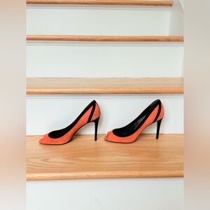 Gucci Orange & Black Suede Peep Toe Heels – Size 39.5 (Made in Italy)